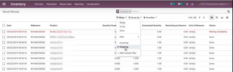 Why would you use Odoo for Inventory Management? 2 filtered-stock-moves-by-outgoing-products