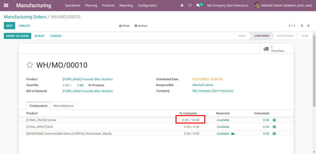 Odoo 14 Bill of Materials- Improve Workers' Efficiency during Manufacturing Process 4 Odoo BoM