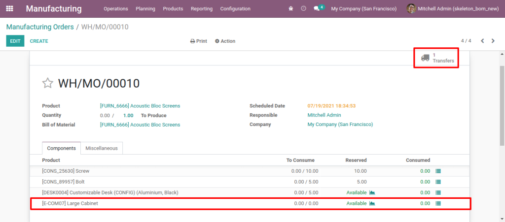 Odoo 14 Bill of Materials- Improve Workers' Efficiency during Manufacturing Process 6 Odoo BoM