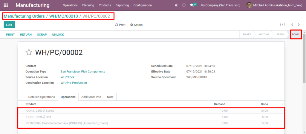 Odoo 14 Bill of Materials- Improve Workers' Efficiency during Manufacturing Process 7 Odoo BoM