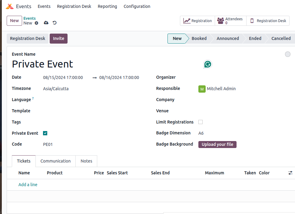 Event Management Software: Host Public & Private Events in Odoo 3 Manage Public & Private Events in Odoo