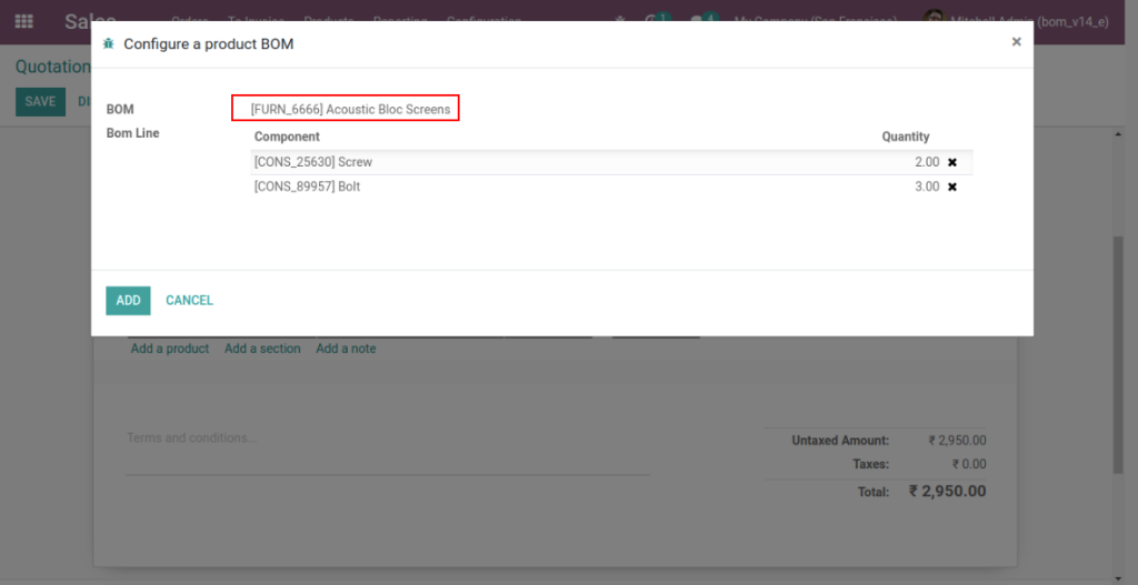 Odoo 14 BoM- Change Component Quantity while Creating Sale Order 3 Odoo 14 BoM