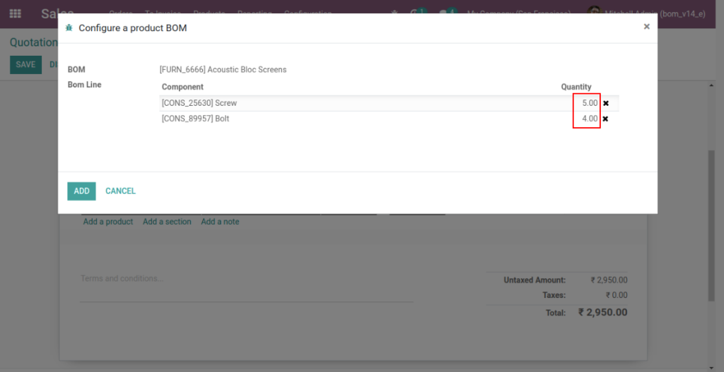 Odoo 14 BoM- Change Component Quantity while Creating Sale Order 4 Odoo 14 BoM
