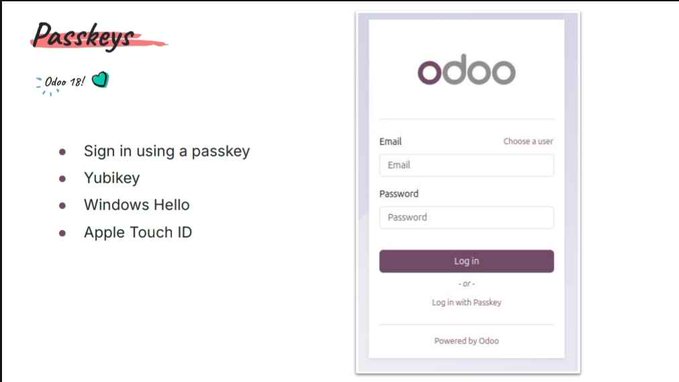 Odoo 18: Enterprise Software Done Right! 17 Odoo Passkey