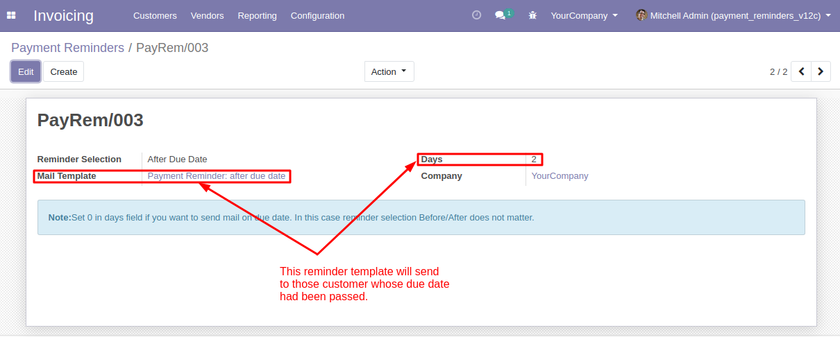 payment reminder after due date