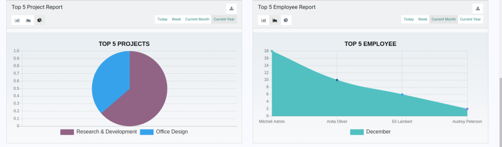 Custom Odoo App Development for Remote Project/Employee Management 5 Timesheet Dashboard Odoo