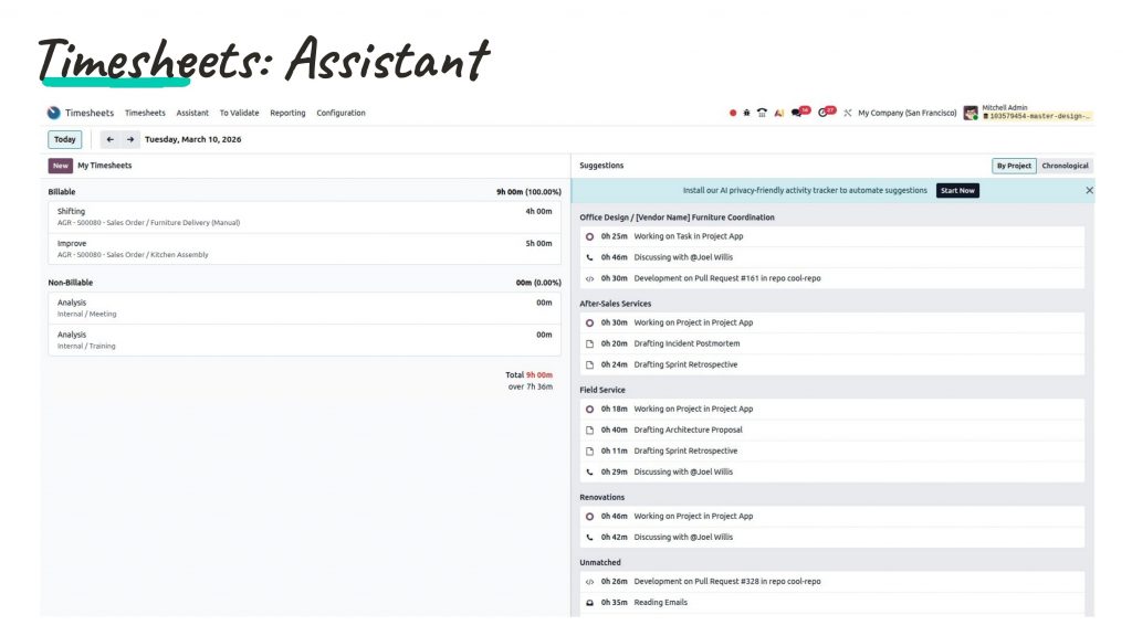 Odoo Timesheet App