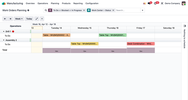 Work Order Planning in Odoo